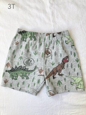 (🎨$3 PLAY) Jurassic Park 3T Dinosaur Grey Sweatshorts Summer Spring
